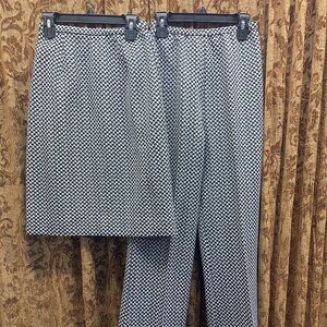 Vintage Handmade Matching Skirt and Pant Black & White Womens  Trousers EUC